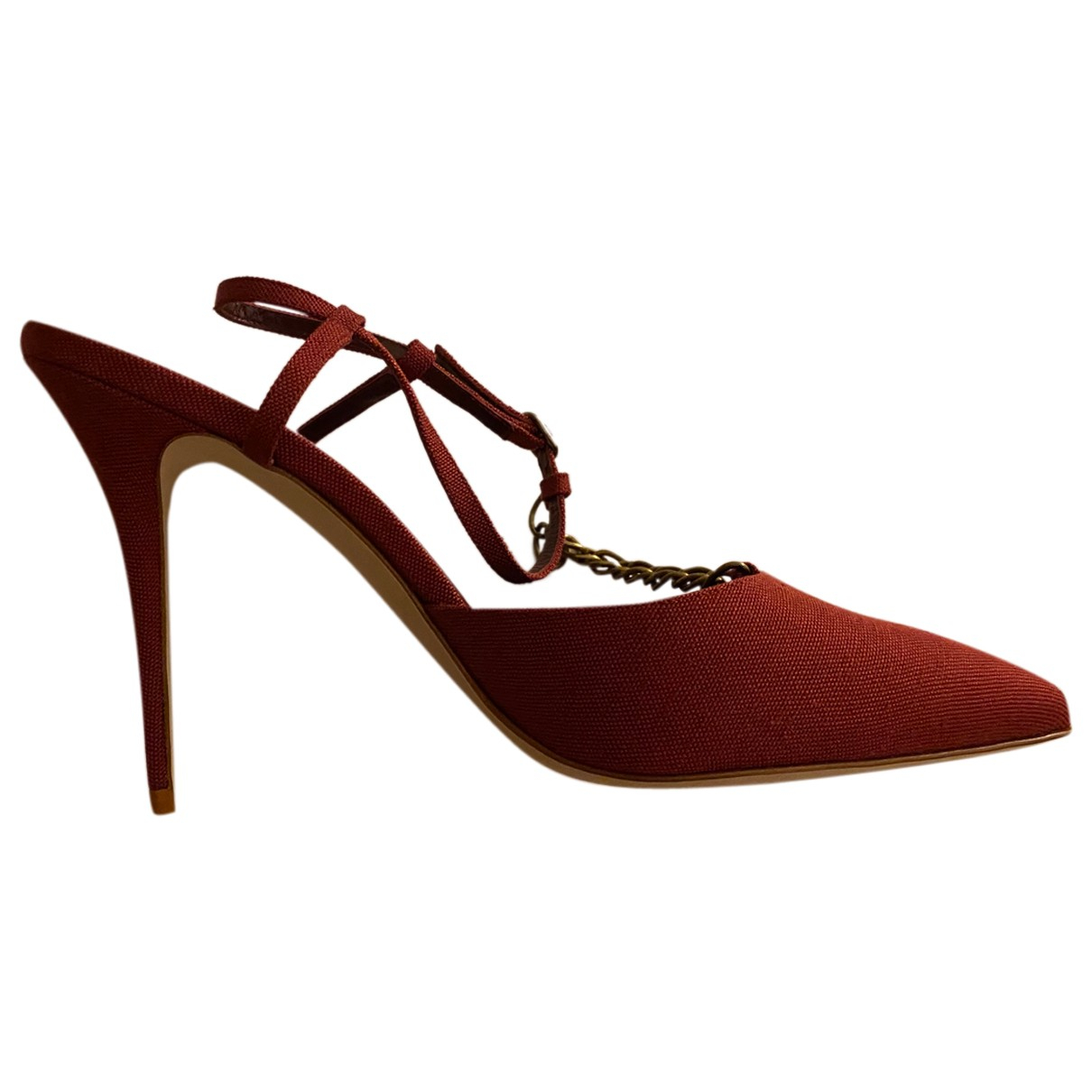 Cloth sandals Manolo Blahnik Burgundy 